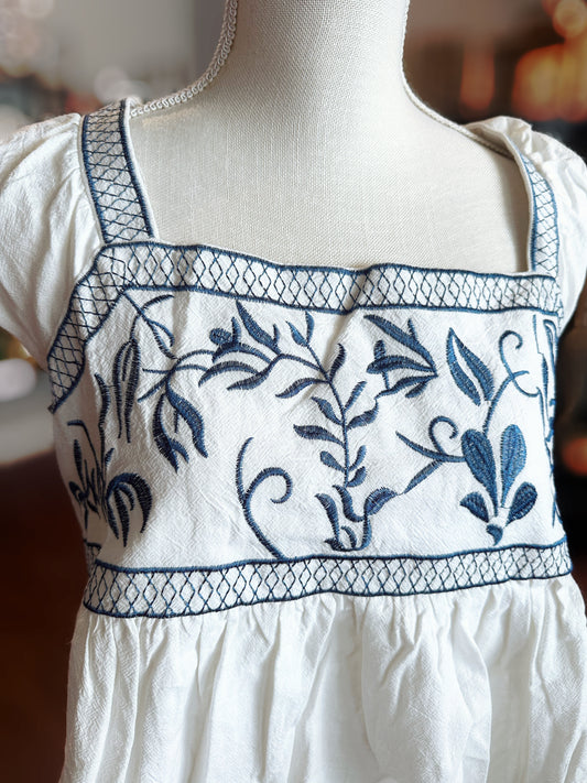 Blue Embroidered Tank